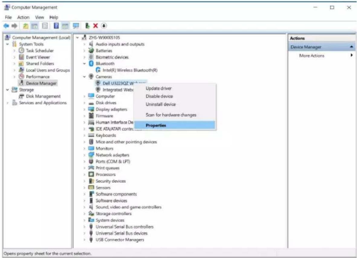 DELL UltraSharp U3223QZ - Setting up the monitor webcam as default setting - 3