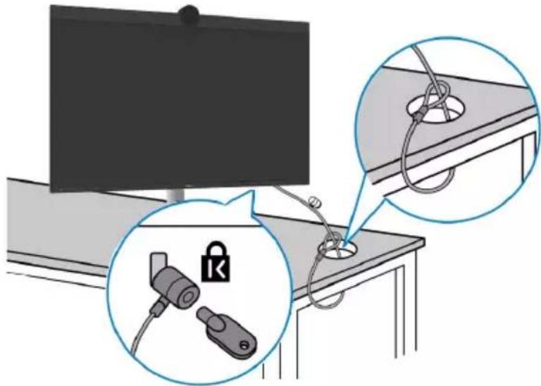 DELL UltraSharp U3223QZ - Securing your monitor using Kensington lock (optional) - 1