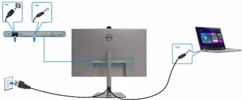 DELL UltraSharp U3223QZ - Connecting the USB Type-C cable (C to C) (Optional) - 1