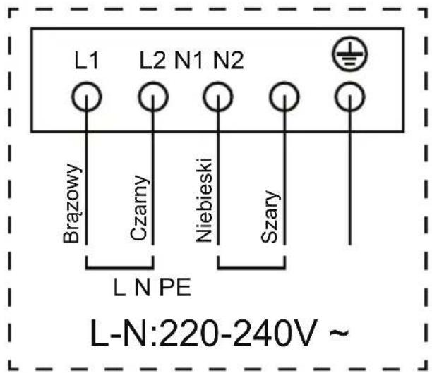 Concept SDV1260 - Jednofazowe połączenie listwy zaciskowej płyty grzejnej za pomocą 3-żyłowego przewodu zasilającego (230 V) - 1