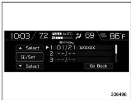 SUBARU Crosstrek Premium (2023) - ▽ Birthday setting - 1