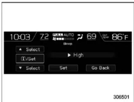 SUBARU Crosstrek Premium (2023) - yed. ▽ Beep setting - 1