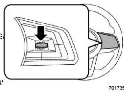 SUBARU Crosstrek Premium (2023) - ▼ To increase the speed (by the "RES/SET" switch) - 2