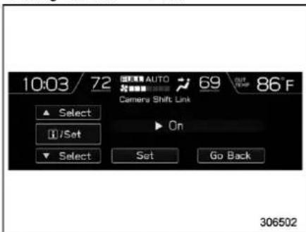 SUBARU Crosstrek Premium (2023) - ▽ Camera shift link setting - 1