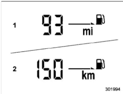 SUBARU Crosstrek Premium (2023) - ▼ Driving range on remaining fuel - 1