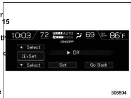 SUBARU Crosstrek Premium (2023) - On/Off setting - 1