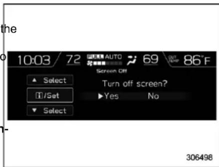 SUBARU Crosstrek Premium (2023) - ▽ Screen OFF setting - 1