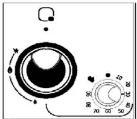 Diagram of a rotary dial with numbered segments and directional arrows, likely for measurement or control design.