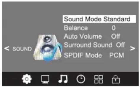 Orava LT-615 - Menu SOUND (Zvuk) - 1