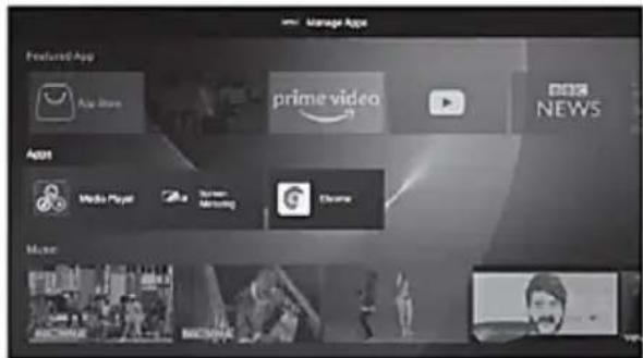 manage Apps Featured App Apple Store prime video Disney NEWS App1 Media Player Samsung Disney Music