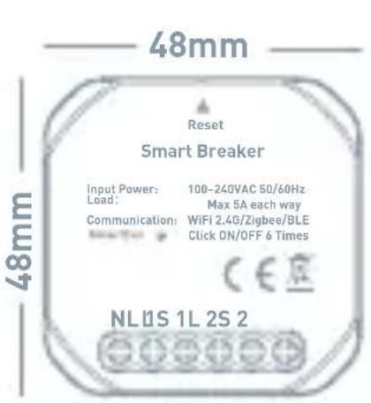 TESLA Smart Switch Module Dual - Dimenzija - 1