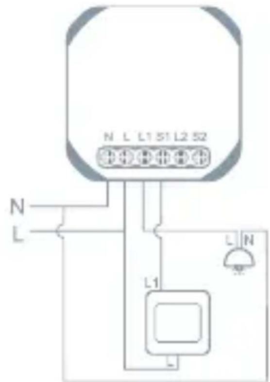TESLA Smart Switch Module Dual - Connection diagram 1 - 2