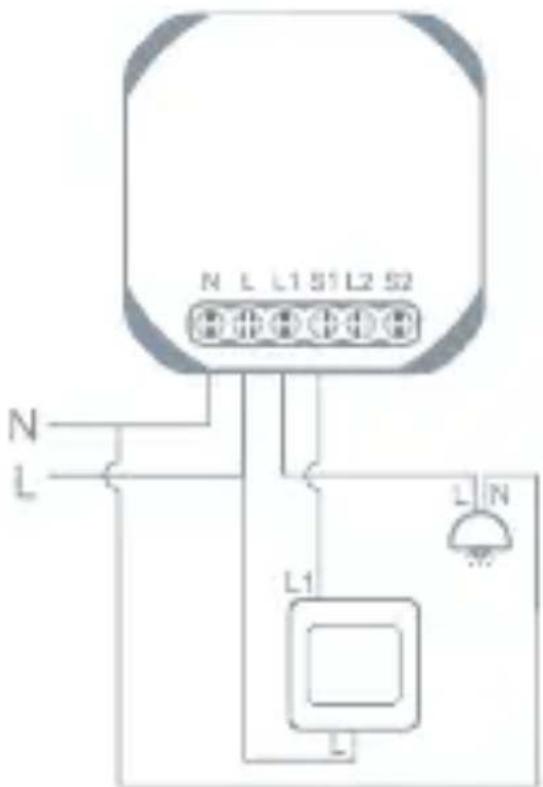 TESLA Smart Switch Module Dual - Shema ožičenja 1 - 2