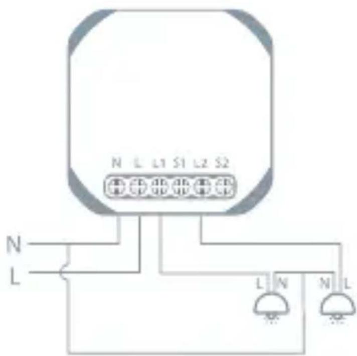 TESLA Smart Switch Module Dual - Shema ožičenja 1 - 1