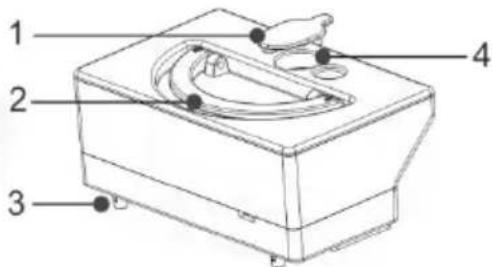 Labeled diagram of a portable electronic device with numbered parts for identification