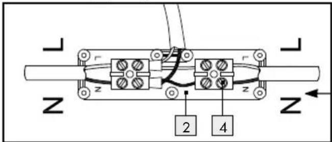 Technical diagram showing a mechanical or electrical component with labeled parts and directional arrows