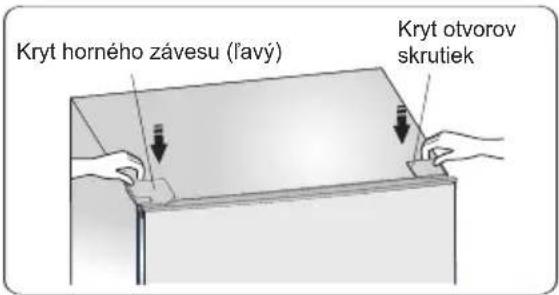 Kryt horného závesu (ľavý) Kryt otvorov skrutiek