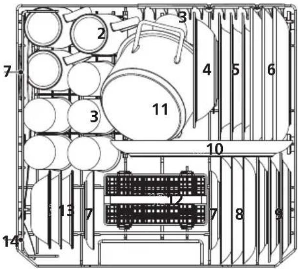 Technical diagram of a mechanical or electrical enclosure with numbered components and structural layout
