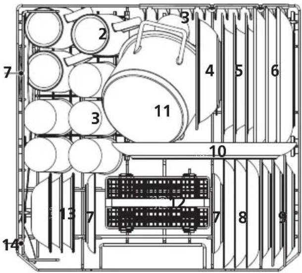 Technical diagram of a mechanical or electrical enclosure with numbered components and internal layout
