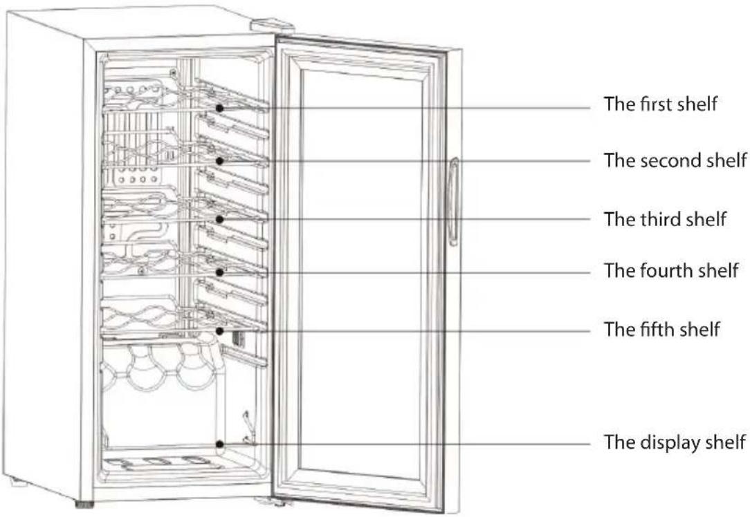 Guzzanti GZ-1527 - THERE ARE FIVE SHELVES AND ONE DISPLAY SHELF IN TOTAL (GZ-1836) - 1