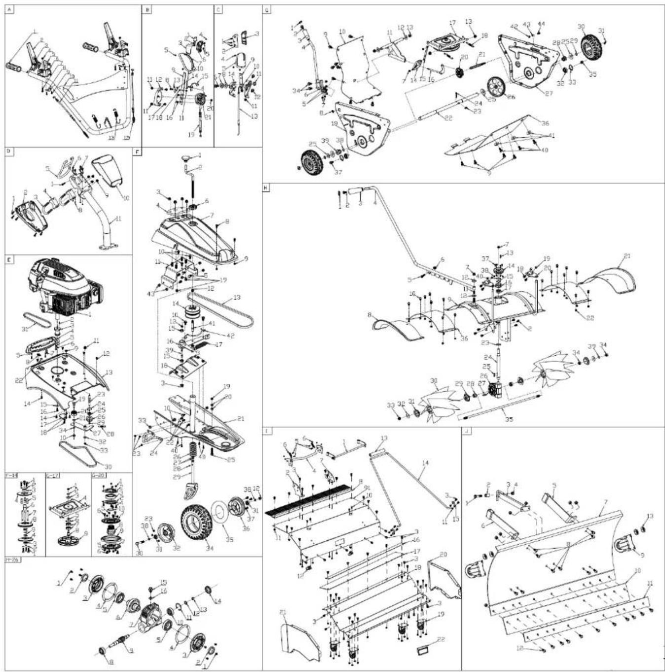 Zipper ZI-KM1000 - Explosionszeichnung / exploded view - 1
