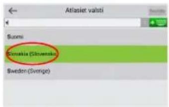 Atlaslet valsti Suomi Sinuska (Slovenska) Sweden (Sverige)