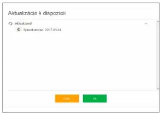 Aktualizácie k dispozícii Aktualizovat Spasidcam var 2017-05-04 Zulu Ok