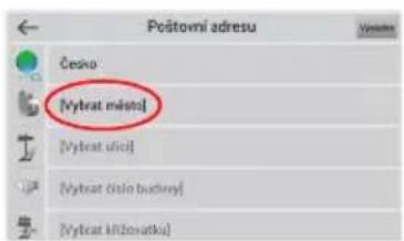 Poštovní adresu Česko [Nybrat městol] [Nybrat úříci] [Nybrat číslo budný] [Nybrat klžovatku]