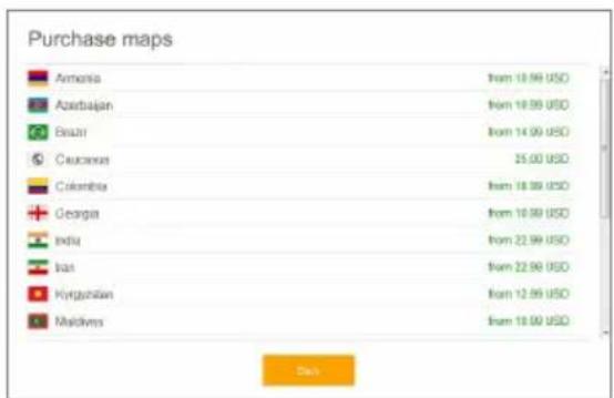 Purchase maps Ameria (from 18.99 USD) Azerbaijan (from 18.99 USD) Brazil (from 14.99 USD) Caucasian 25.00 USD Colombia (from 18.99 USD) Georgia (from 18.99 USD) India (from 22.99 USD) Istanbul (from 22.99 USD) Hungarian (from 12.99 USD) Maldives (from 18.99 USD)