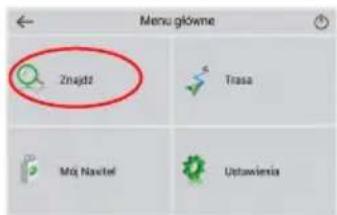 Menu główne Znajdz Trasa Męg Naveler Ustawienia