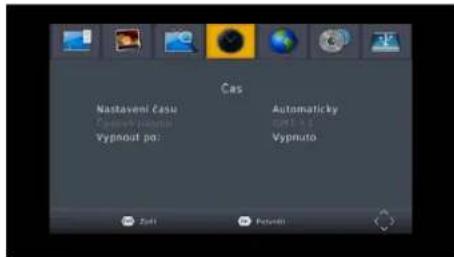 Cas Nastaveni Casu Casu#vý čísnuho Vypnout po: Automaticky GNT v.č Vypnuto