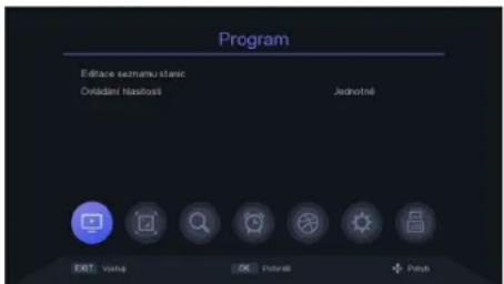 Program Editace seznamu static Ovladani hastlosi Jednotné EXIT: Vang OK: Potrati + Pnyb