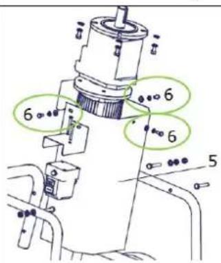 Technical diagram of a mechanical assembly with numbered components and labeled parts