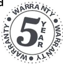 WARRANTY ● WARRANTY ● WARRANTY ● WARRANTY 5 YEAR