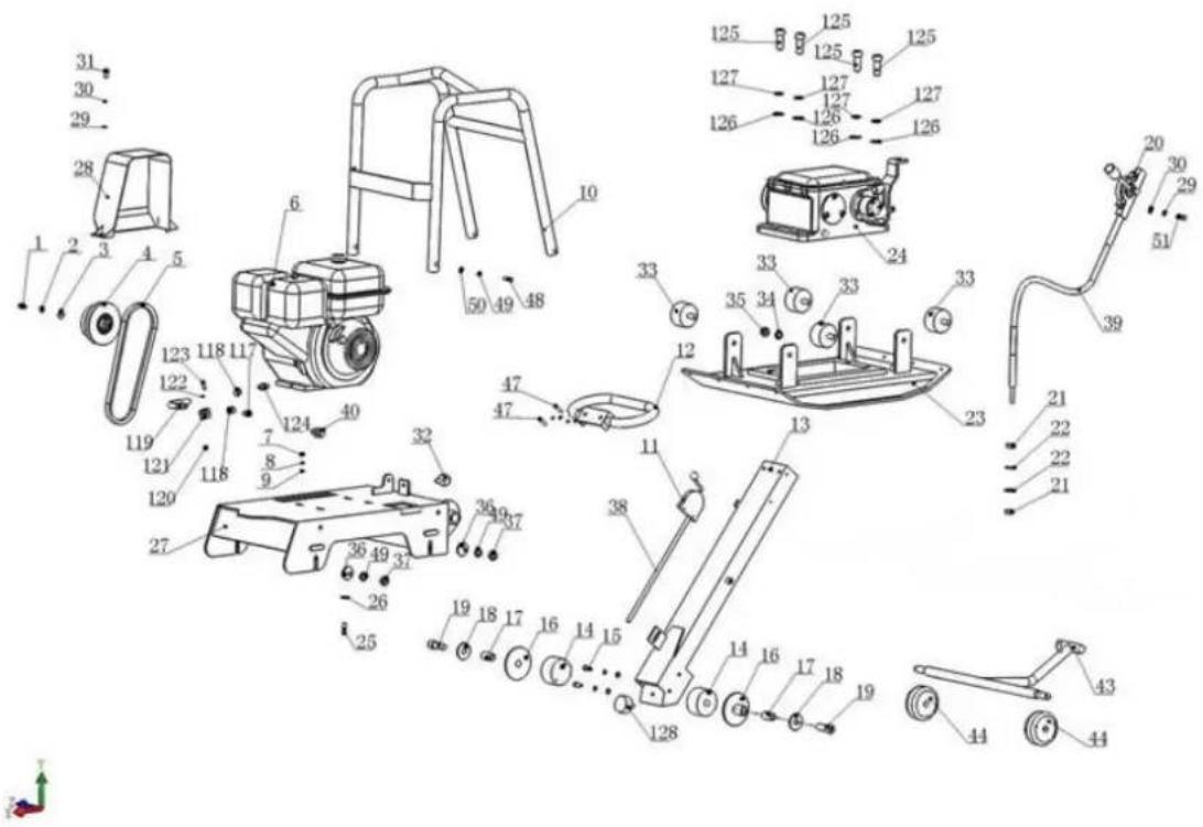 Zipper ZI-RPE125 - Explosionszeichnung / Exploded View - 1