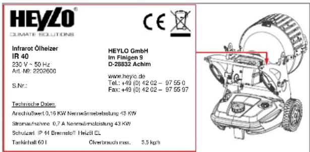 Heylo IR 40 - Typenschilder - 1