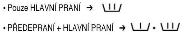 • Pouze HLAVNÍ PRANÍ → 📊 • PŘEDEPRANÍ + HLAVNÍ PRANÍ → 📊 · 📊