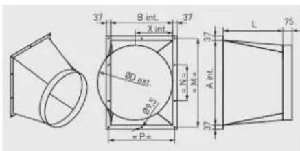 37 B int. 37 X int ØD ext ØD 0.5 = N= = M= 37 A int. 37 L 75 = P=