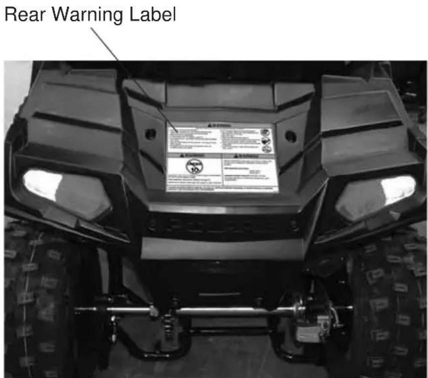 POLARIS RZR 170 (2016) - Safety Labels and Locations - 2