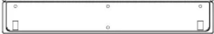 Empty rectangular frame with corner markers and four small circular holes (no text or symbols)
