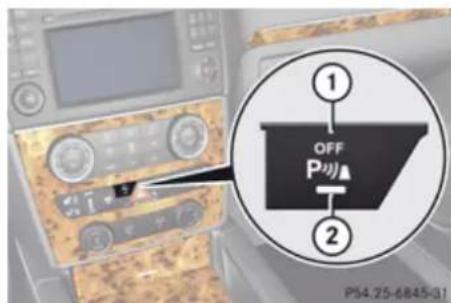 Mercedes-Benz GL (2009) - Switching the Parktronic system on/off - 2