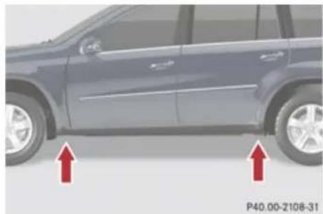 Mercedes-Benz GL (2009) - Changing wheel on a slight incline - 3