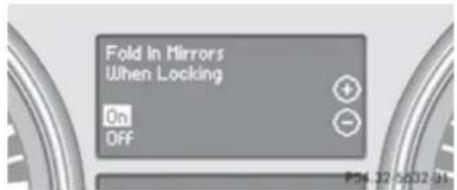 Mercedes-Benz GL (2009) - Setting fold-in function for exterior rear view mirrors - 1