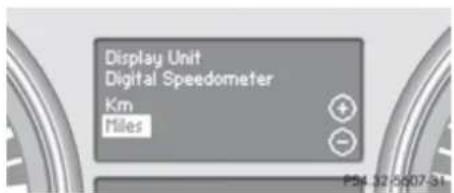 Mercedes-Benz GL (2009) - Selecting speedometer display mode - 1