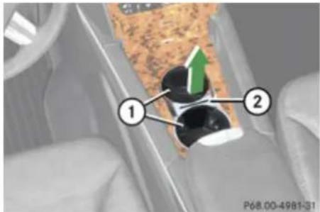 Mercedes-Benz GL (2009) - Cup holder in front center console - 1