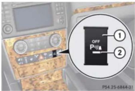 Mercedes-Benz GL (2009) - Switching the Parktronic system on/off - 1