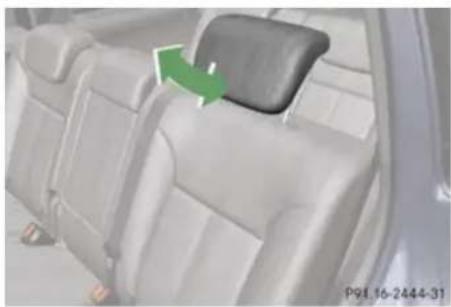 Mercedes-Benz GL (2009) - Head restraint fore and aft adjustment - 1