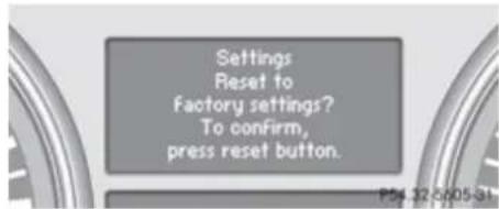 Mercedes-Benz GL (2009) - Resetting to factory settings - 2