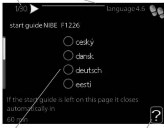 1/30 language4.6 start guide NIBE F1226 ○ cesky ○ dansk ○ deutsch ○ eesti If the start guide is left on this page it closes automatically in 60 min