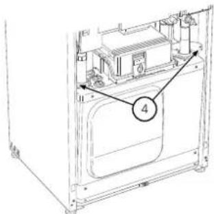 Technical diagram of a device casing with labeled components and numbered annotation '4'